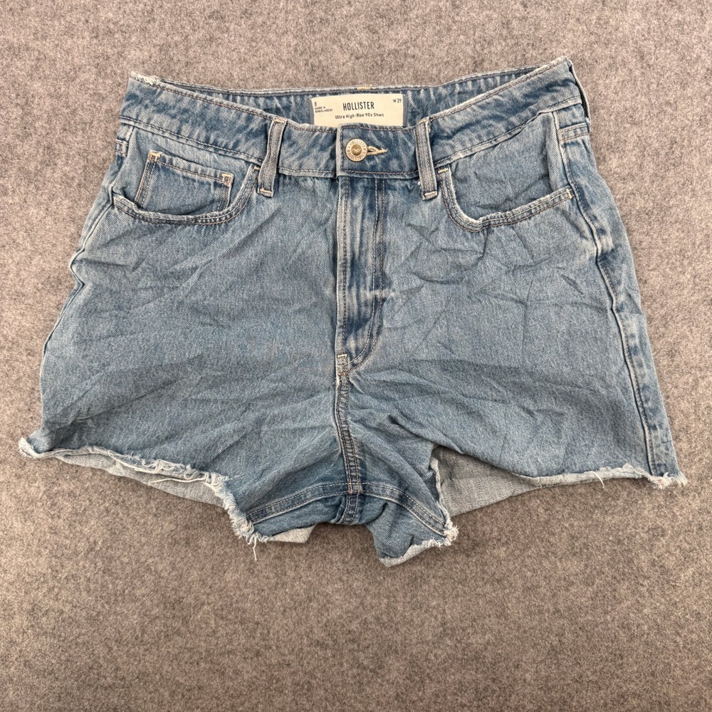 Y2K Hollister Shorts Womens 8 Ultra High-Rise 90s Short Light Blue EUC